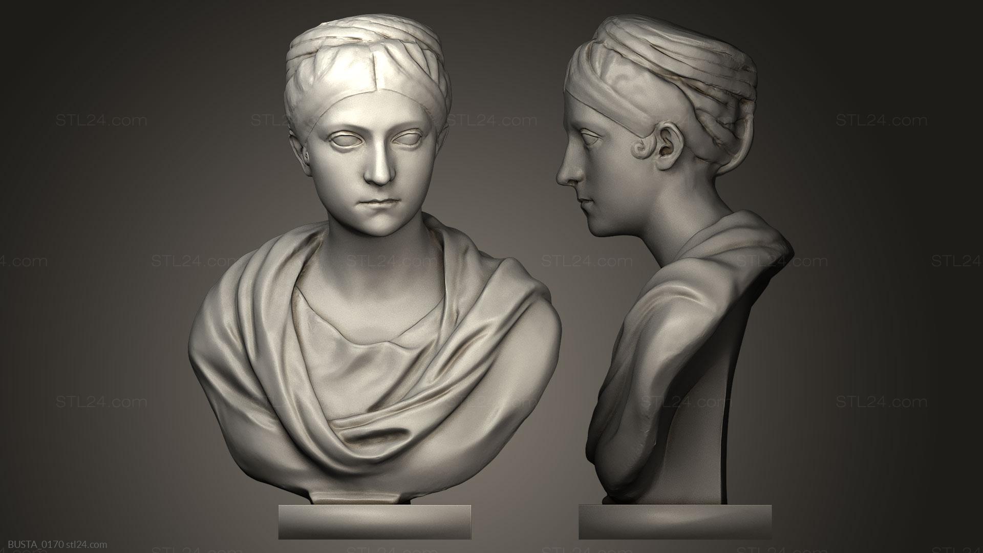 Бюсты и головы античные и исторические (Вена Сабина, BUSTA_0170) 3D модель для ЧПУ станка